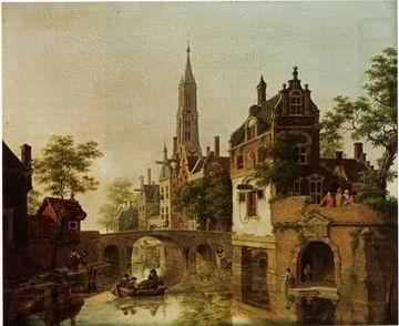 European city landscape, street landsacpe, construction, frontstore, building and architecture. 121, unknow artist